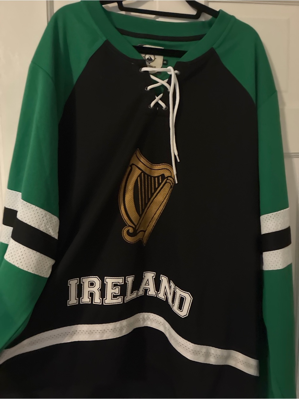 Ireland Green & Black Hockey Style Kids Top